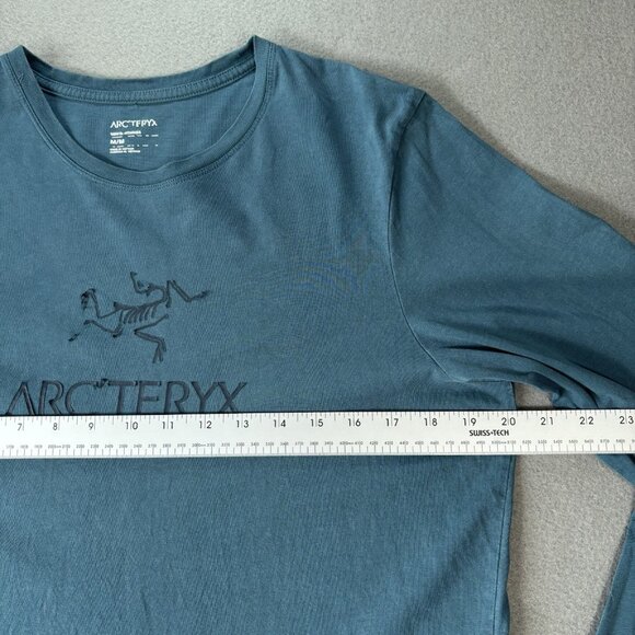 Arc'teryx Arc'Word Long Sleeve T-Shirt Mens M Blue Turquoise Gorpcore Outdoor - Picture 4 of 14